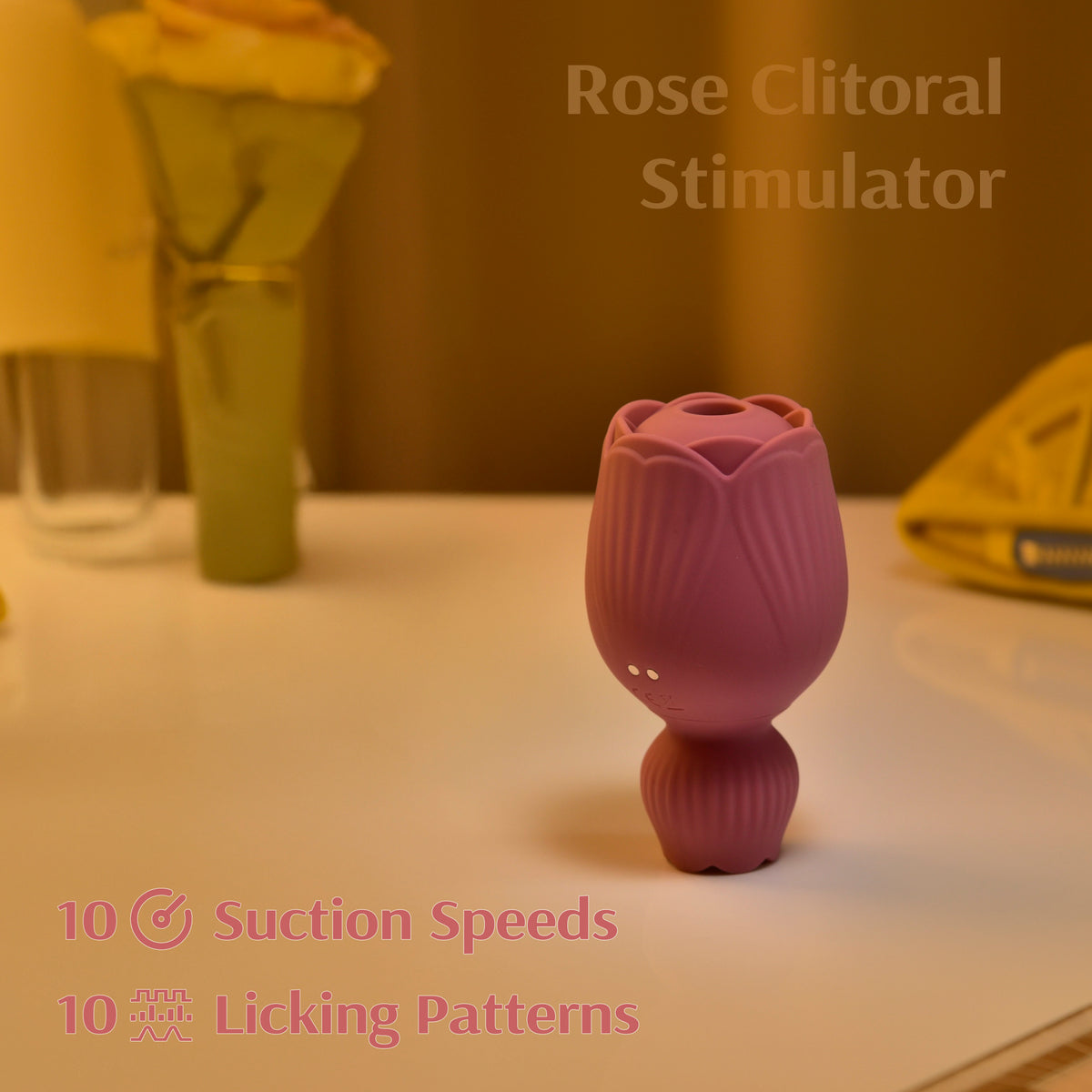 Licking & Suction Rose Vibrator